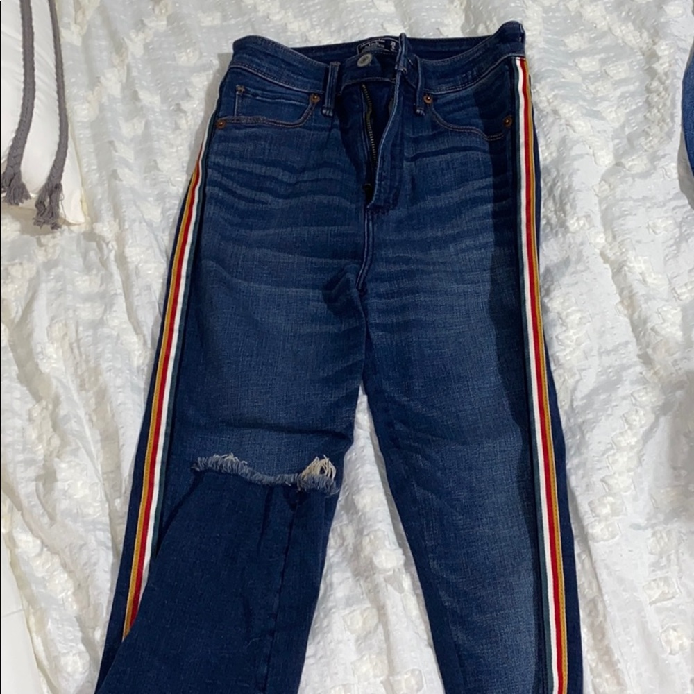 Striped down side, Abercrombie Jeans